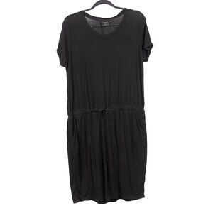 32 Degrees Cool Casual Dress XL Womens Black Short Sleeve Drawstring Stretch